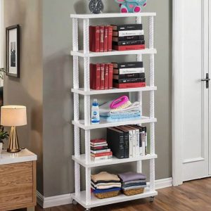Danzera Plastic 6 Shelf Book Organizer Plastic Open Boo...