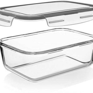 KEITSI Standard Glass Lunch with Clamp Plastic Airtight...