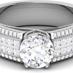 avsar R-3799 14kt Cubic Zirconia White Gold ring