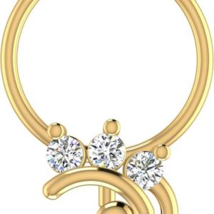 avsar Aagna 14kt Cubic Zirconia Yellow Gold Nose Wire