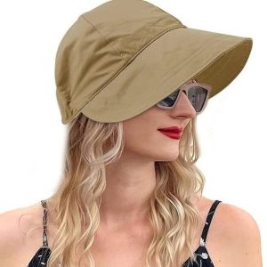 AlexVyan Sun Bucket Hat for Girls Wide Brim UV Protecti...