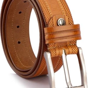GIL Men Casual Tan Genuine Leather Belt