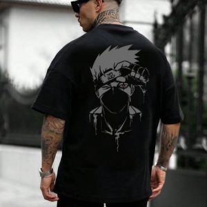 BQF Men Printed Round Neck Cotton Blend Black T-Shirt
