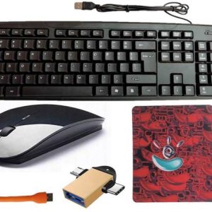 ANJO USB Keyboard-Wireless Mouse-Non Slip Pad-Cleaner-2...