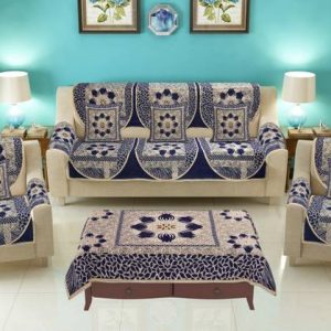 Nendle Polyester Floral 3+1+1 Seater Sofa Cover