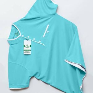 AUSK Men Solid Mandarin Collar Cotton Blend Light Blue, Whit...