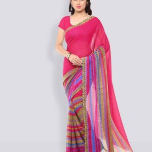 Anand Sarees Printed, Paisley, Striped Daily Wear Georgette Saree