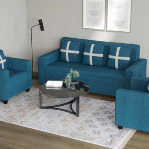 TAKELWOOD Fabric 3 + 1 + 1 Sofa Set