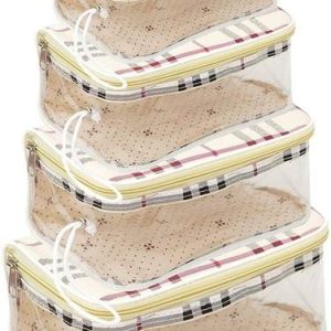 STORITE Set of 4 Multipurpose Transparent Cosmetic Trav...