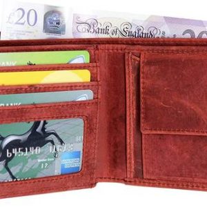 ree cope Men Casual, Trendy, Travel Red Genuine Leather RFID Wa...