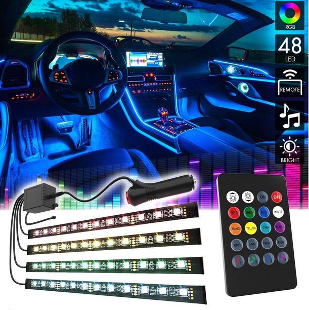 Atoray Atmosphere Lights Car LED Strip Lights 4 pcs 48 ...