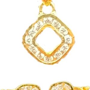 NJ Arts Yellow Gold 18ct real gold Diamond-Shaped Radia...