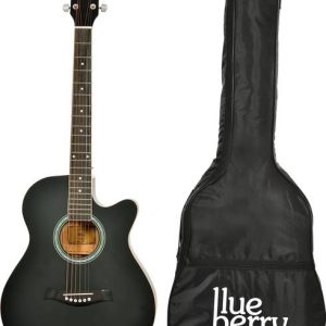 BLUEBERRY B-40Y-Black, 40" Acoustic Guitar Spruce Rosew...