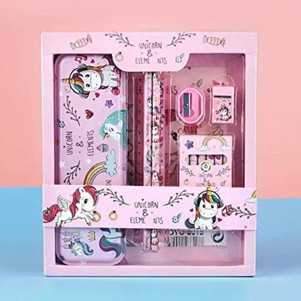 CHARVI INTERNATIONAL Unicorn Pencil Box for Girls- 6 Pc...