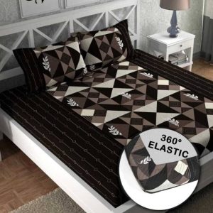 GooglyGoogly 330 TC Cotton Queen Printed Fitted (Elasti...