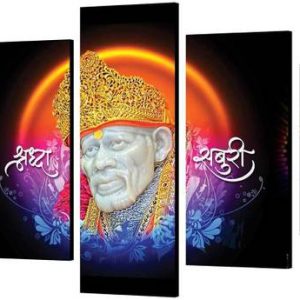 SNDArt (5P-9760) Sai Baba Home Decor 5 Panel MDF Digita...