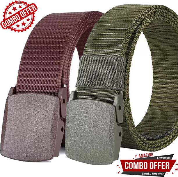 JKM COLLECTION Men Formal Multicolor Nylon Belt