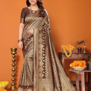 YASHIKA Printed Kanjivaram Silk Blend Saree