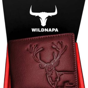 WILD NAPA Men Maroon Genuine Leather RFID Wallet