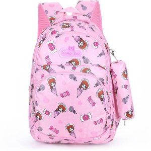Tinytot Pink School Backpack with Pencil Pouch for kids...