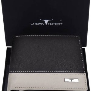 URBAN FOREST Men Black Genuine Leather Wallet