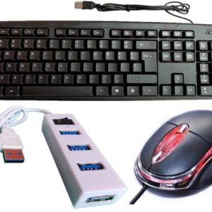 ANJO Wired Keyboard-LED Mouse-USB Hub 2.0 Combo Set