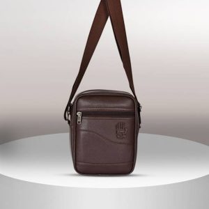 Pramadda Pure Luxury Brown Men Sling Bag - Regular Size Royal Vegan Leather ...
