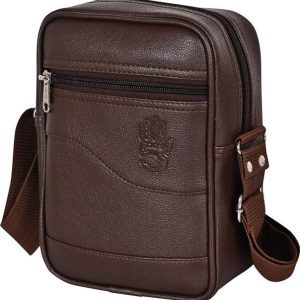 Pramadda Pure Luxury Brown Men Sling Bag - Regular Size High Five Stylish Ve...