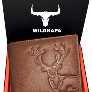 WILD NAPA Men Tan Genuine Leather RFID Wallet
