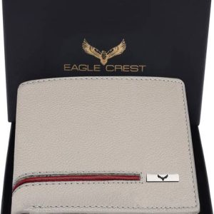 Eagle Crest Men Casual Beige Genuine Leather RFID Wallet