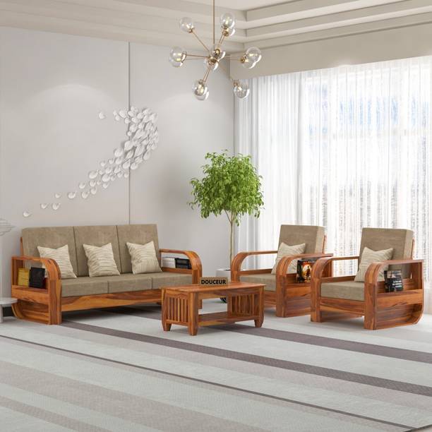 Douceur Furnitures Solid Sheesham Wood Five Seater Sofa...