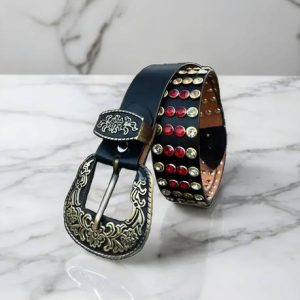 HideHouse Men Casual, Evening, Party Black Genuine Leather Belt