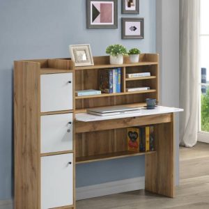 DeckUp Versa Wotan Oak & White Engineered Wood Office T...
