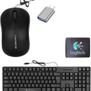 TagVin Wired K20 Keyboard, Mouse, MousePad, C-OTG .(Set...