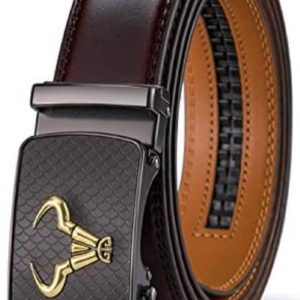 CONTACTS Men Casual Brown Genuine Leather Belt