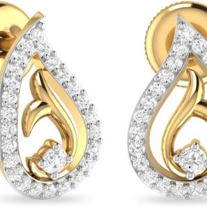 PC Jeweller The Theophilia Yellow Gold 22kt Stud Earrin...