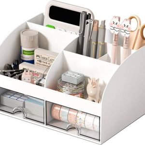 ON GATE 8 Compartments Plastic Desk Organiser with 6 Co...
