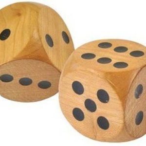 MOREL WOODEN 2PCS BIG DICE BLACK COLORED DOTS FOR PLAYI...