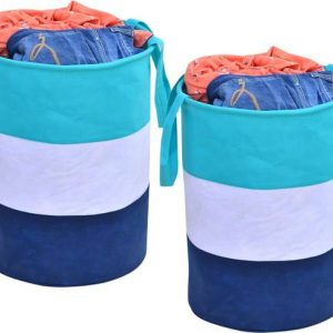 Flipkart SmartBuy 45 L Blue, Green, White Laundry Bag