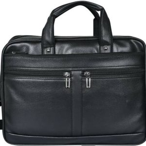 Pramadda Pure Luxury Black Men Messenger Bag - Extra Large TopGrain Faux Lea...