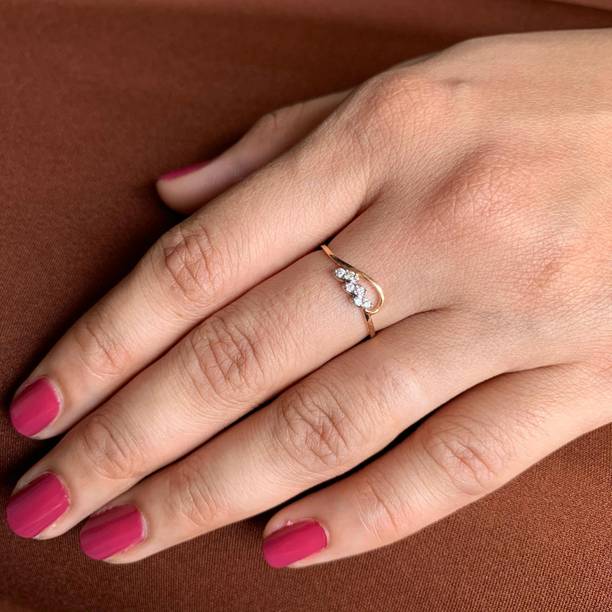 Diamtrendz Jewels Real Diamond Ring 18kt Diamond Rose G...