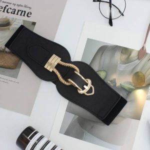 KILLFE Women Casual Black Fabric Belt