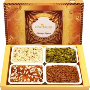Ghasitaram Gifts Mithai-Box of Soan Papdi, Dodha Barfi,...