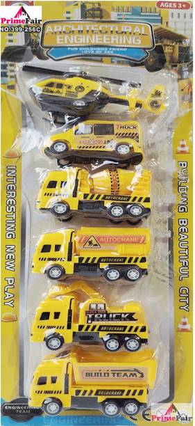 PRIMEFAIR Plastic Construction Truck, Pack of 6, Push B...