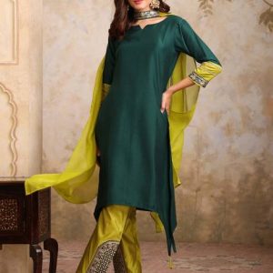 Youthnic Women Cotton Silk Kurta Pant Dupatta Set