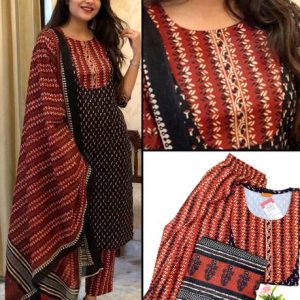 EthnicBasket Women Viscose Rayon Kurta Pant Dupatta Set