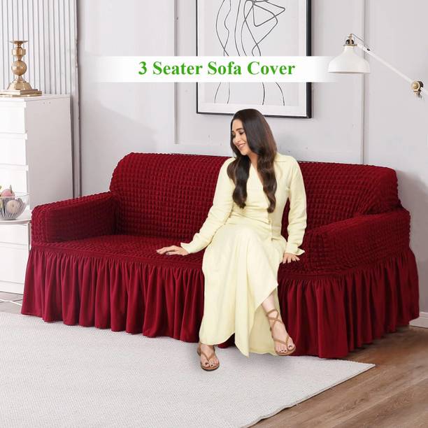 HOKiPO Polyester Plain 3 Seater Sofa Cover