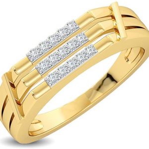 KISNA Diamond & Gold Ring for Men 18kt Diamond Yellow G...