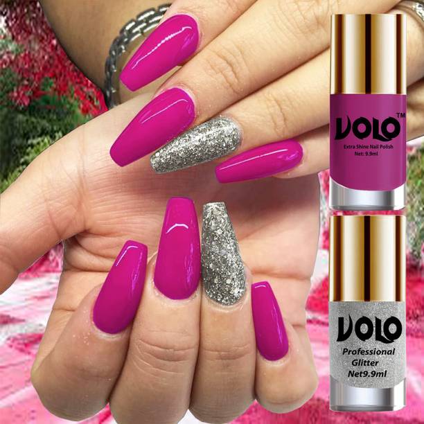 Volo Gloss Shine Bright Plum Nail Polish Glitter High S...