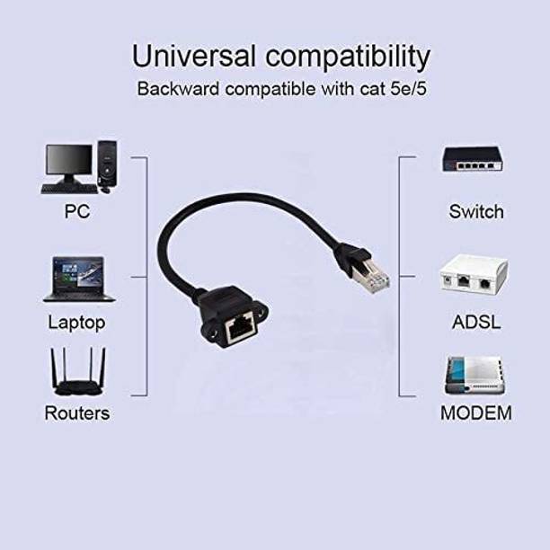 fdealz 30CM RJ45 Male to Female Extension Cable with Sc...